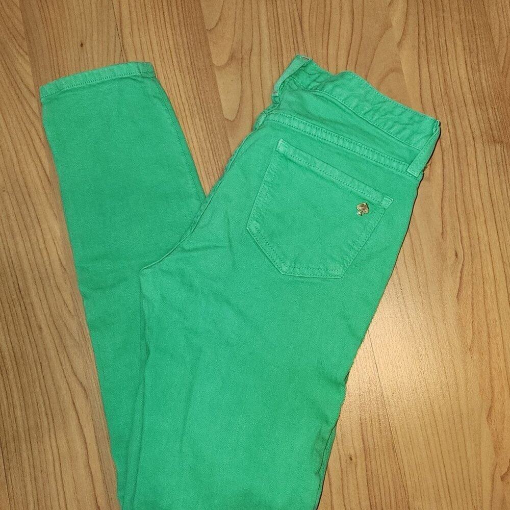 Kate Spade Bright Green Play Hooky Perry Street Denim Capris || Sz 27 GUC - Picture 3 of 15